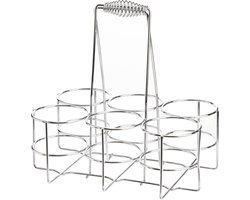 Flessendrager 6 flessen verchroomd metaal Loop 31 x 31 x 21 cm zilver - Kela - Praktische en stijlvolle flessenhouder water bottle organizer
