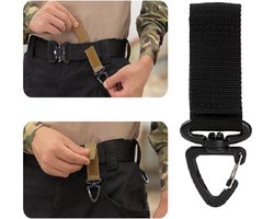 Flessenhanger I Draaibare Gesp I Nylon Gesp Outdoor I Camping Accessoire I Karabijnhaak Sleutelhanger I Zwart