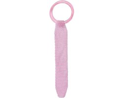 Flessenhouder lichtroze - aquarel handvat - zachte mesh-stof - elegant cadeau - ShopVlot