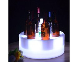 Flessenkoeler-Verlichte LED ijsmmer-LED ijsblokjesvorm met afstandhediening -oplaadbare-Wijnkoeler-drankkoeler-LED wijnkoeker-LED bierkoeler-kerstcadeau- champagne wijn dranken koeker-fleeenkoeler RGB LED-luxe cadeau