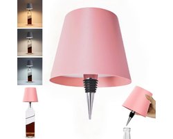 Flessenlamp - 1200mAh - LED-Flessenlamp - Draadloos Flessenlamp - Oplaadbaar Touch LED-flessenlamp - Waterdicht - Voor bars/kamperen/reizen - Roze
