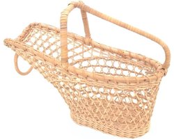 Flessenmand Rotan - Wijndrager Flessendrager - Wijn Presenteren - Traditioneel Vlechtwerk - 33x13x19 cm - Natuurlijk
