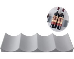 Flessenrek - Drankflessenrek - Koelkast flessenhouder - Plastic flessenhouder - Wijnfleshouder - Wijnrek - Opslagorganizer - Koelkastorganizer -Wijnfles displaymat - Blikhouder - voor wijnflessen, koelkast en voorraadkast - 29.5*10*2.3cm - grijs