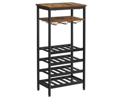 Flessenrek - Industriële stijl - Vintage bruin-zwart