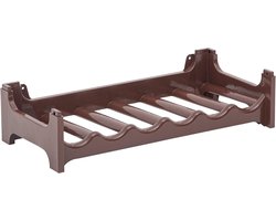 Flessenrek voor 6 flessen, bruin, uitbreidbaar, stapelbaar, drankenkast voor flessen, opslag voor petflessen, vlak wijnrek, wijnopslag, drankenopslag, flessenorganizer