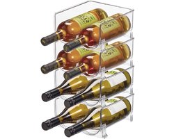 Flessenrek voor drinken in de koelkast - stapelbaar - 4 stuks - Doorzichtig. Water Bottle Organizer