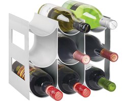 Flessenrek - wijnrek - waterflessen/wijnflessen - met 3 etages en 9 houders - voor aanrechten, voorraadkasten en koelkasten - steen