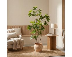 Fleurdirect Kunstplant Schefflera - Kunststof - Groen - 80 x 195 x 80 cm (BxHxD)