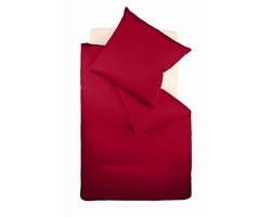Fleuresse 135 x 200 cm Colours beddengoed | 1x dekbedovertrek en 1x kussensloop (80 x 80 cm) | interlock jersey beddengoed van 100% katoen | wasbaar op 60 graden | bordeauxrood