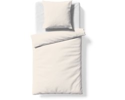 Fleuresse 240 x 220 cm Colours beddengoed | 1x dekbedovertrek en 2x kussensloop (80 x 80 cm) | effen mako-satijn beddengoed van 100% katoen | wasbaar op 60 graden | porselein
