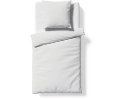 Fleuresse 250 x 200 cm Colours beddengoed | 1x dekbedovertrek en 2x kussensloop (80 x 80 cm) | effen mako-satijn beddengoed van 100% katoen | wasbaar op 60 graden | zilver