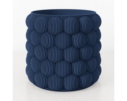 Fleuriek - Bloempot voor binnen - Blauw gestreepte plantenpot van bio plastic - Ø12 cm