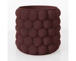 Fleuriek - Bloempot voor binnen - Rood gestreepte plantenpot van bio plastic - Ø12 cm