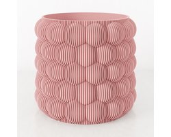 Fleuriek - Bloempot voor binnen - roze gestreepte plantenpot van bio plastic - Ø22 cm