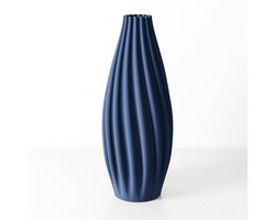 Fleuriek - Grote Vaas Blauw - H50 cm - Luxe vaas voor zijden bloemen - Woonaccessoire van gerecycled plastic - Elegante kleurrijke vaas