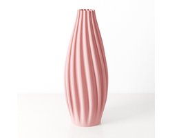 Fleuriek - Grote Vaas Roze - H50 cm - Luxe vaas voor zijden bloemen - Woonaccessoire van gerecycled plastic - Elegante kleurrijke vaas