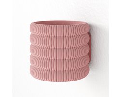Fleuriek - Hangende bloempot voor binnen Roze - Grote plantenpot, Groene muurdecoratie - Kunststof bloempot voor aan de muur - D15 cm