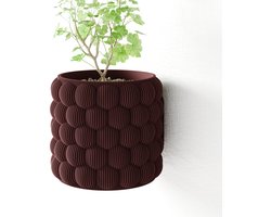 Fleuriek - Hangpot voor aan de muur - Rode Hangende bloempot voor plantenwand - Decoratieve wandpot binnen - Decoratieve wandpot binnen, plantenpot - D12 cm - Rood