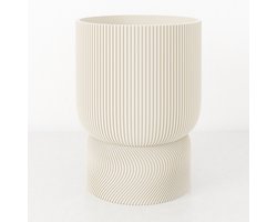 Fleuriek - hoge plantenpot van bio plastic - Japandi Living - Moderne Japandi Decoratie - Ø22 cm Beige