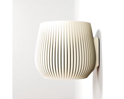 Fleuriek - Moderne hangpot van biobased plastic - Bloempot voor aan de muur – Duurzame & lichte hangende plantenpot voor binnen - Beige bloempot voor kamerplanten, Ø15 cm