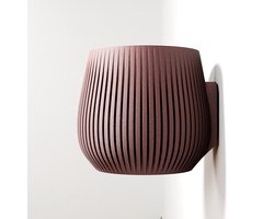 Fleuriek - Moderne hangpot van biobased plastic - Bloempot voor aan de muur – Duurzame & lichte hangende plantenpot voor binnen - Rode bloempot voor kamerplanten, Ø12 cm