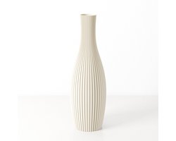 Fleuriek - Smalle Hoge Vaas - Beige - H40 cm - Dunne Japandi Vaas - Minimalistische designvaas - Decoratieve vaas vensterbank of tafelvaas