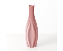 Fleuriek - Smalle Hoge Vaas - Roze - H40 cm - Dunne Japandi Vaas - Minimalistische designvaas - Decoratieve vaas vensterbank of tafelvaas