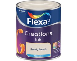 Flexa - Creations Lak Zijdeglans - Sandy Beach - 0.75 L - 9m2 - Voor binnen - Beige - Hoge kleurintensiteit - Superieur glad eindresultaat - Bestand tegen huidvet - Superieur kleurbehoud