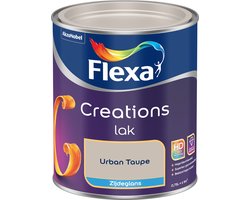 Flexa - Creations Lak Zijdeglans - Urban Taupe - 0.75 L - 9m2 - Voor binnen - Bruin - Hoge kleurintensiteit - Superieur glad eindresultaat - Bestand tegen huidvet - Superieur kleurbehoud