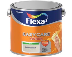 Flexa - Easycare Muren Muurverf - Sandy Beach - Mengverf - 2.5 Liter - 25m2 - Voor binnen - Beige - Vlekwerende technologie - 10x beter schrobbaar* - Stoot vlekken af - Extreem goed reinigbaar
