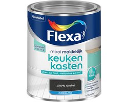 Flexa - Mooi Makkelijk Keukenkasten Zijdeglans - 100% Grafiet - Mengverf - 0.75 L