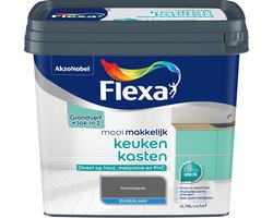 Flexa - Mooi Makkelijk Keukenkasten Zijdeglans - Antracietgrijs - 0.75 L