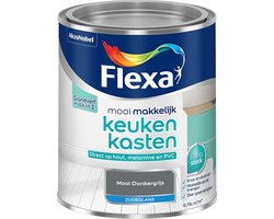 Flexa - Mooi Makkelijk Keukenkasten Zijdeglans - Mooi Donkergrijs - Mengverf - 0.75 L