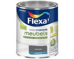 Flexa - Mooi Makkelijk Meubels Zijdeglans - Antraciet - Mengverf - 0.75 L