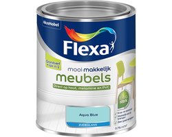 Flexa - Mooi Makkelijk Meubels Zijdeglans - Aqua Blue - Mengverf - 750 Ml