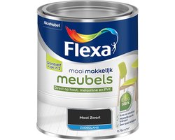 Flexa - Mooi Makkelijk Meubels Zijdeglans - Mooi Zwart - Mengverf - 0.75 L