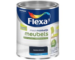 Flexa - Mooi Makkelijk Meubels Zijdeglans - Muurverf - Geldersblauw - Mengverf - 0.75 Liter