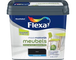 Flexa - Mooi Makkelijk Meubels Zijdeglans - Zwart - 0.75 Liter