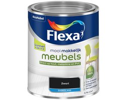 Flexa - Mooi Makkelijk Meubels Zijdeglans - Zwart - Mengverf - 0.75 L
