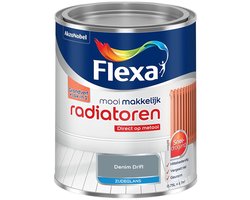 Flexa - Mooi Makkelijk Radiatoren Zijdeglans - Denim Drift - Mengverf - 750 Ml