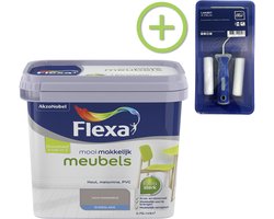 Flexa - Mooi Makkelijk Verf - Meubels - Mooi Warmgrijs - 750 ml + Lakroller