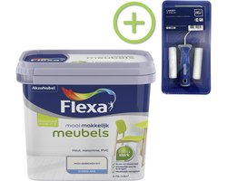 Flexa - Pakket -Mooi Makkelijk Verf - Meubels - Mooi Gebroken Wit - 750ML + Lakroller