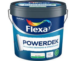 Flexa - Powerdek Muren & Plafonds - Gebroken Wit / Ral 9010 - 5 L