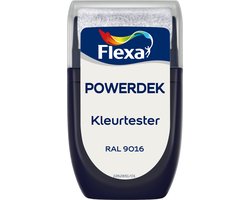 Flexa - Powerdek Muren & Plafonds Testers - Verkeerswit / RAL 9016 - Ready Mixed collectie - 0.03L