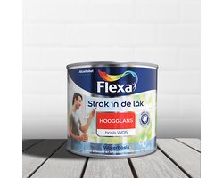 Flexa Strak In De Lak Acryl Hoogglans Wit - 500 ml op kleur- Lakverf - Dekkend - Binnen - Hoogglans -