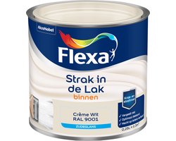 Flexa - Strak In De Lak Binnenlak Zijdeglans - Crème Wit / Ral 9001 - 250 Ml