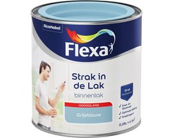 Flexa Strak in de Lak - Watergedragen - Hoogglans - grijsblauw - 0,25 liter