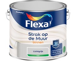 Flexa - Strak op de Muur Binnen Muurverf Mat - Lichtgrijs - 2.5 L