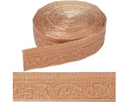 "Flexibel 3D Brons Behang Grens Plint Trim - Zelfklevend Peel and Stick - 394 x 3,1 inch - Decoratie voor Hotel Thuis - Muurranden DIY Decor - Schuim - Brons Spiegel - Kleverige Basislijnen"