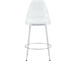 Flexibel barset: 89 cm glazen tafel + 2 barkrukken met een zwevend design – speciaal ontworpen voor Europese open keukens. Sliver metalen frame, met comfortabele voetsteun.
